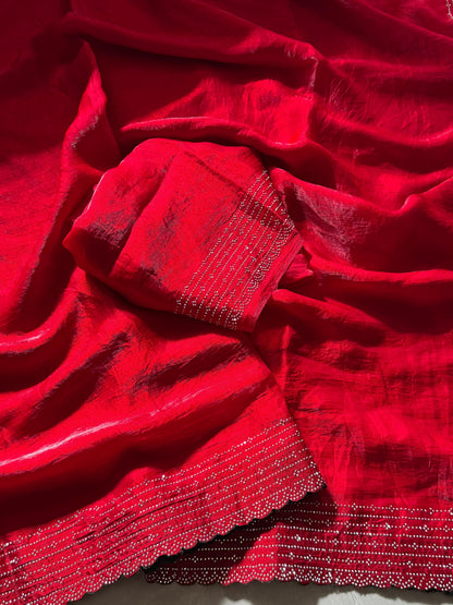 Super Rich Space Silk Saree with Diamond Work – Royal Elegance in Every Drape