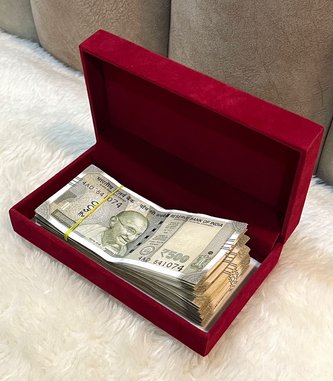 Premium Velvet Shagun Cash Box – Gifting Money Envelope Holder (100 Notes Capacity) ( 3 Pieces )