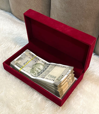 Premium Velvet Shagun Cash Box – Gifting Money Envelope Holder (100 Notes Capacity) ( 3 Pieces )