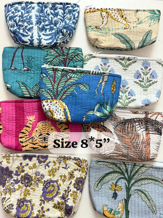 Premium Cotton Quilted Utility Pouch – 8x5" | Multipurpose Return Gift ( 15 Pieces )