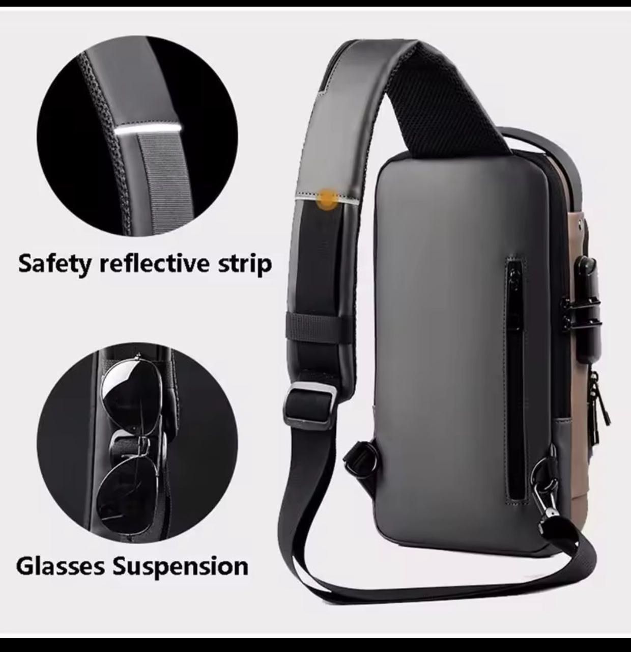 Best Selling Anti-Theft Crossbody Sling Bag for Men & Boys with Password Lock
