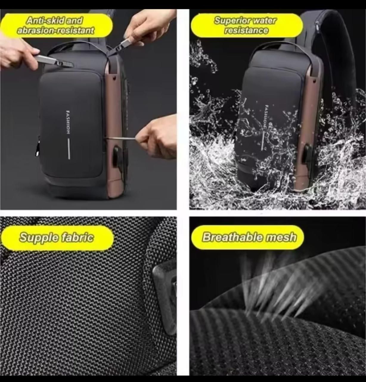 Best Selling Anti-Theft Crossbody Sling Bag for Men & Boys with Password Lock