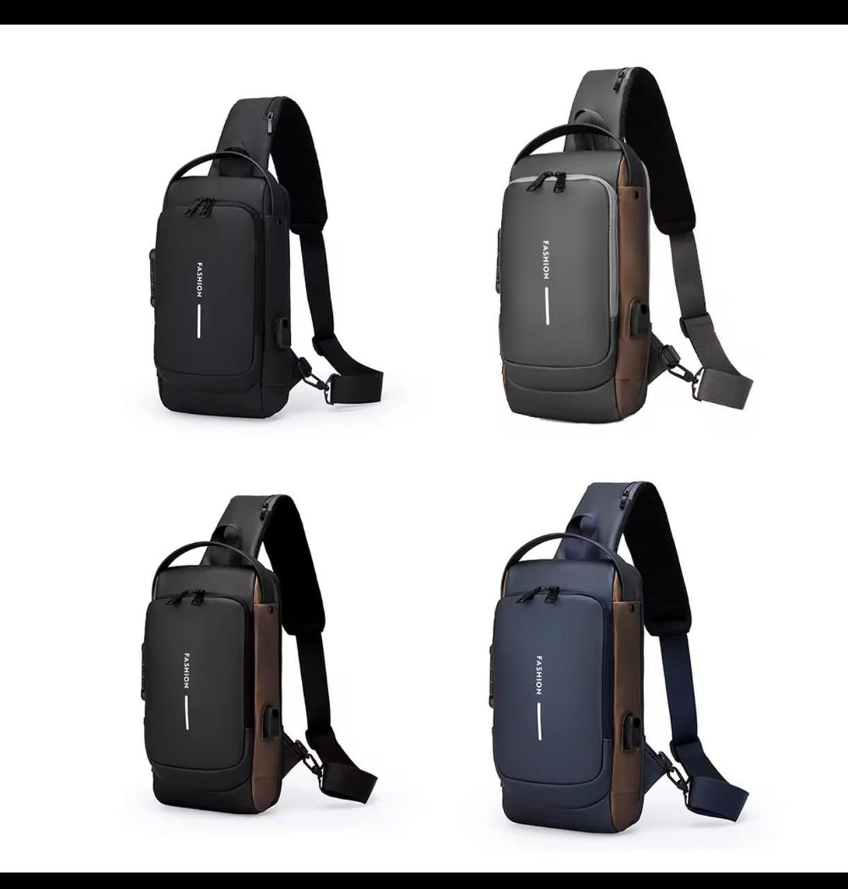 Best Selling Anti-Theft Crossbody Sling Bag for Men & Boys with Password Lock