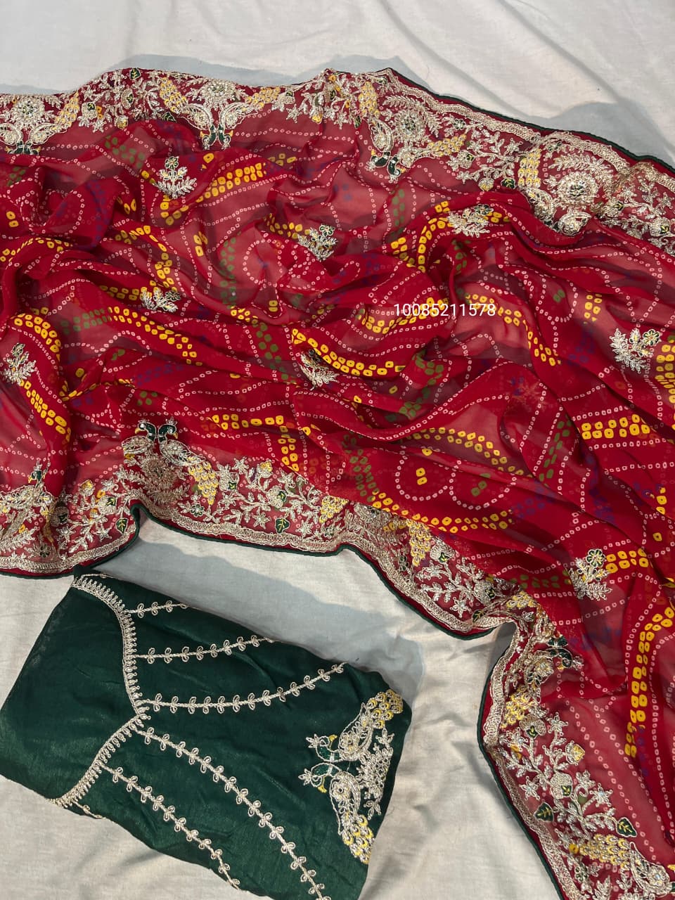 New Launching Traditional Bandhej Saree Collection – Soft Georgette with Heavy C-Pallu & Diamond Work