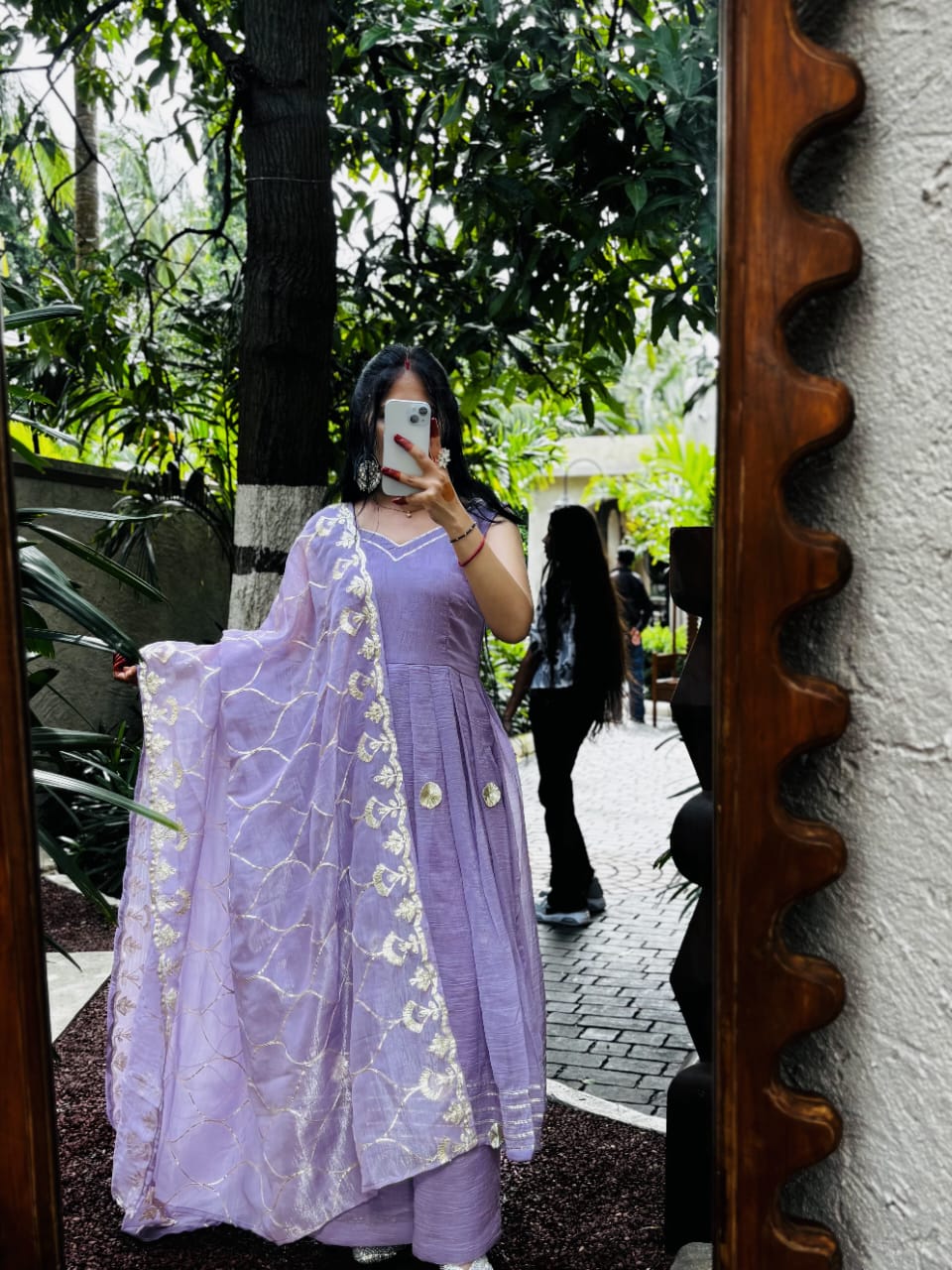 Real Modeling Superhit Anarkali Plazzo Set – Soft Crunchy Chiffon | Hand Gotta Patti Work | Premium Festive Wear for Women