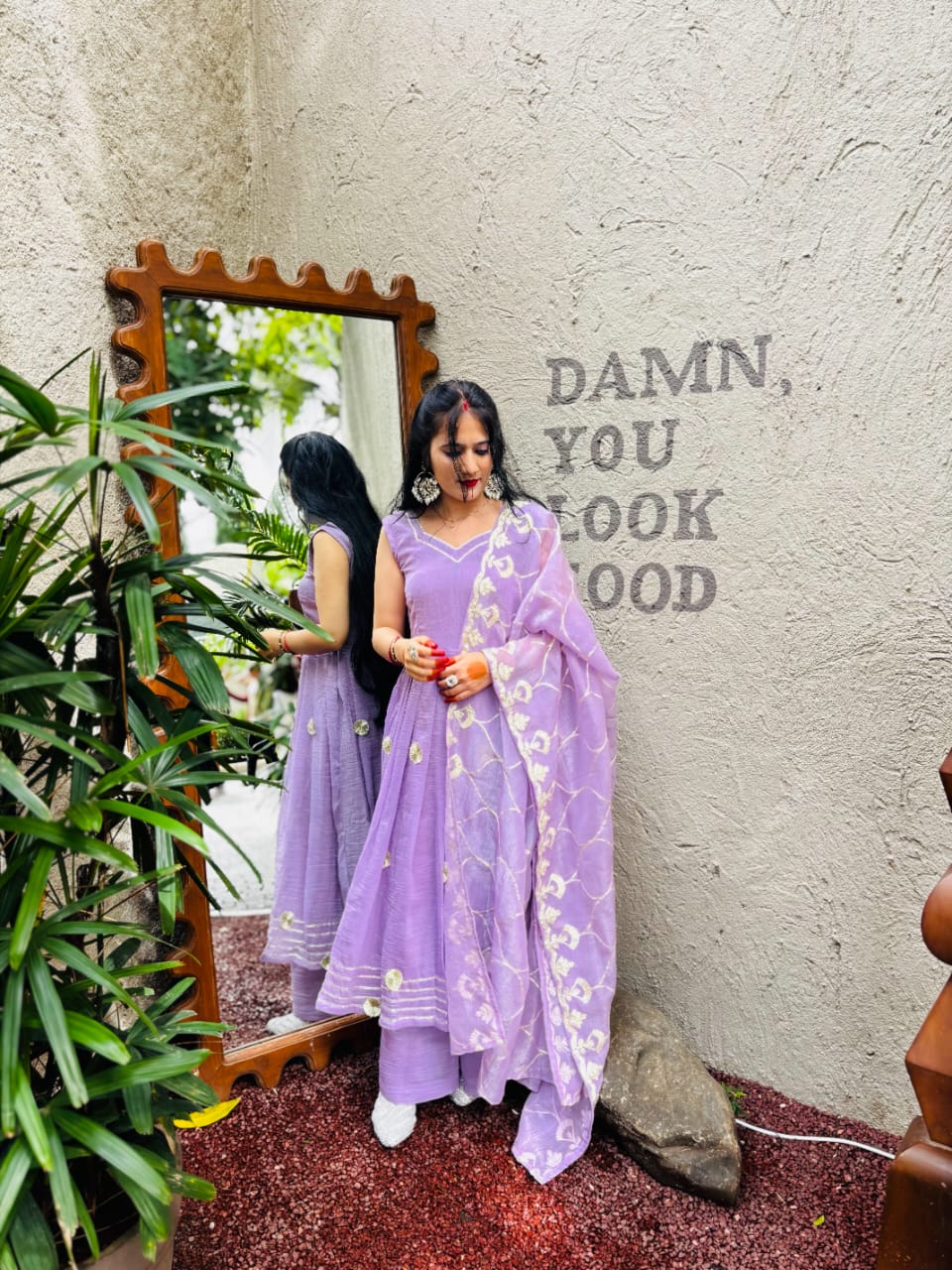 Real Modeling Superhit Anarkali Plazzo Set – Soft Crunchy Chiffon | Hand Gotta Patti Work | Premium Festive Wear for Women