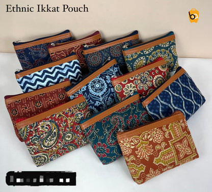 Ethnic Printed Coin Pouch for Women | Small Zip Wallet | Return Gift Pouch ( 15 Pieces )