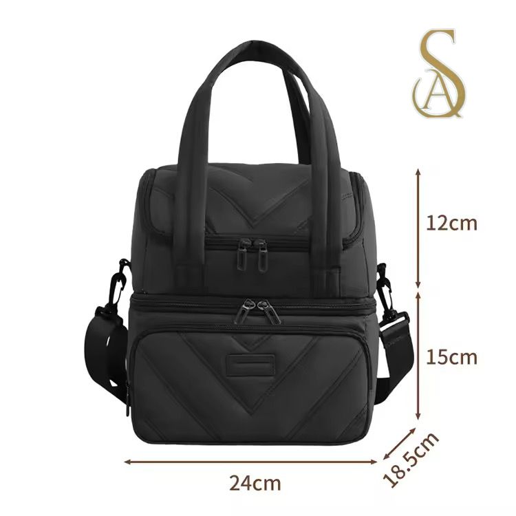 Imported Insulated Lunch Bag – Double Layer Picnic & Camping Lunch Box Handbag | Large Capacity Office Lunch Bag