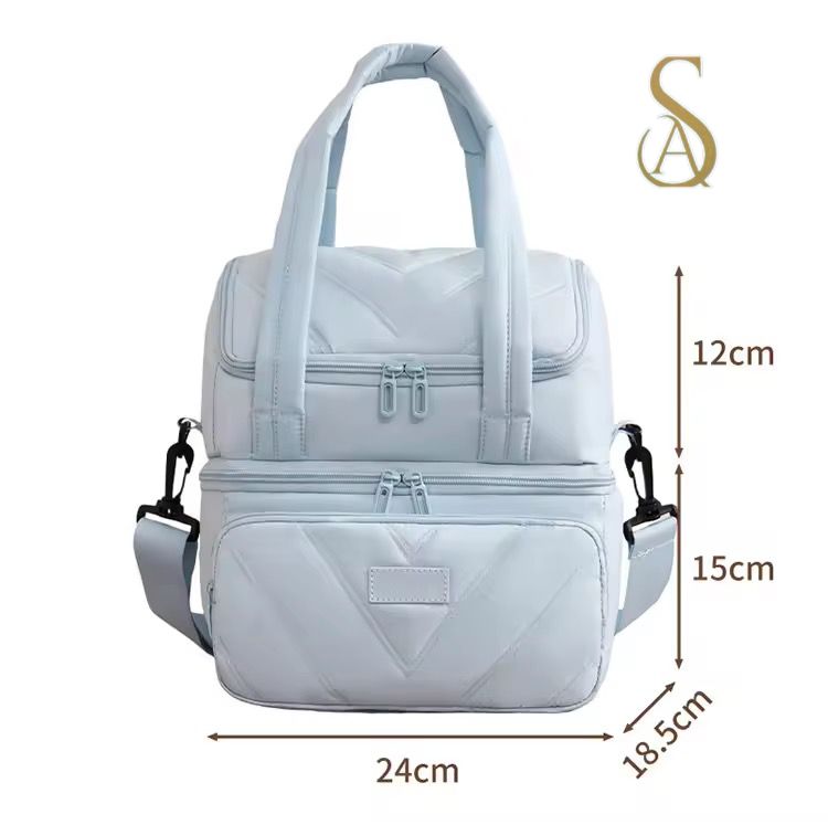 Imported Insulated Lunch Bag – Double Layer Picnic & Camping Lunch Box Handbag | Large Capacity Office Lunch Bag