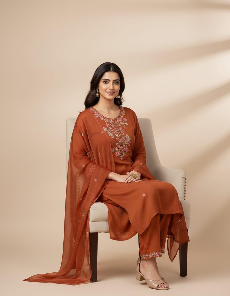 Premium Jaipuri Cotton Kurta Set with Mulmul Cotton Dupatta for Women