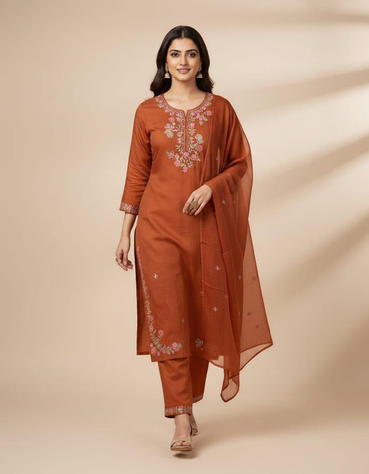 Premium Jaipuri Cotton Kurta Set with Mulmul Cotton Dupatta for Women