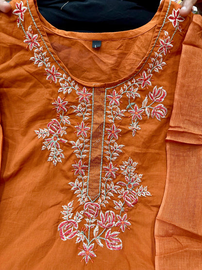 Premium Jaipuri Cotton Kurta Set with Mulmul Cotton Dupatta for Women