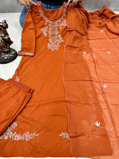 Premium Jaipuri Cotton Kurta Set with Mulmul Cotton Dupatta for Women