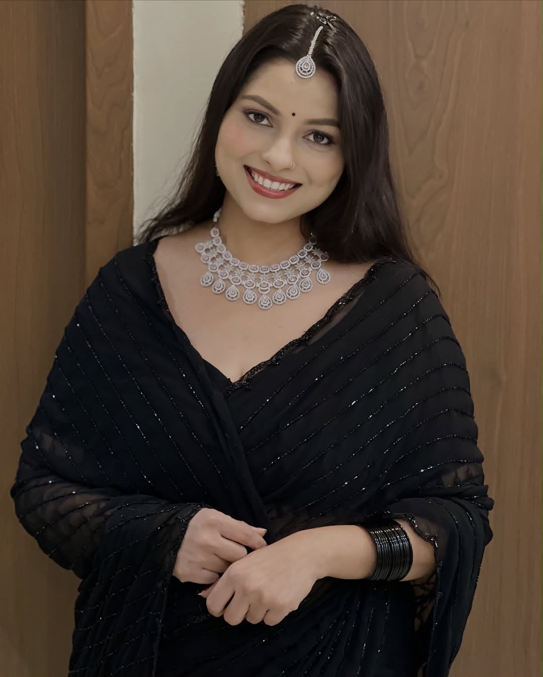 Fox Georgette Saree with Khatli Cut Dana Handwork & Diamond Work | Designer Party Wear Saree with Heavy Work Blouse