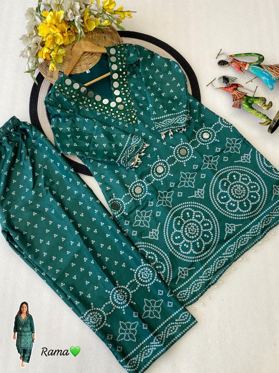 Designer Chinon Silk Co-Ord Set with Hand Embroidery for Women