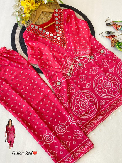 Designer Chinon Silk Co-Ord Set with Hand Embroidery for Women
