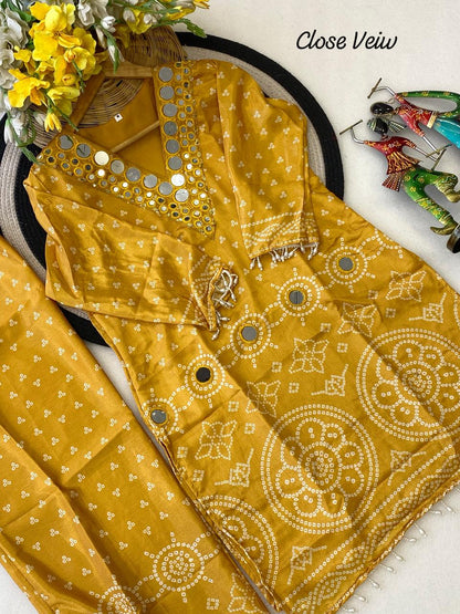 Designer Chinon Silk Co-Ord Set with Hand Embroidery for Women