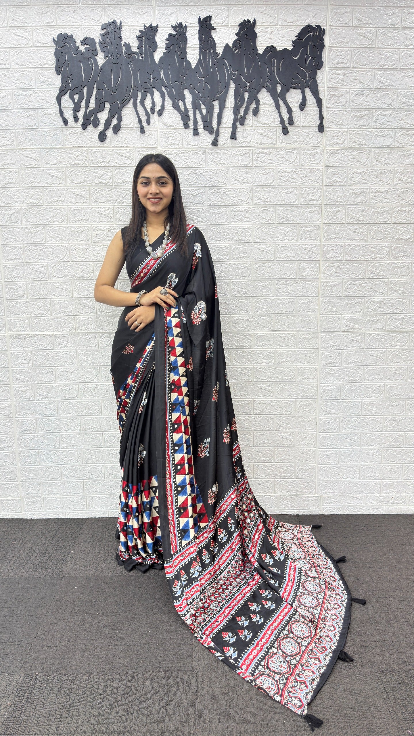 Japan Satin Silk Saree with Real Mirror Work | Premium Party Wear Saree