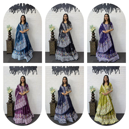 Premium Designer Lehenga Choli Set with Real Mirror Work & Digital Print | Wedding & Festive Wear Lehenga