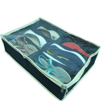 Under the bed shoe organizer with 6 compartment