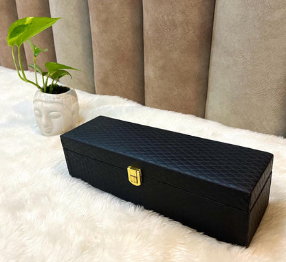 Black Luxury Watch Storage Case – 5 Grids | Premium Finish | Code - W016