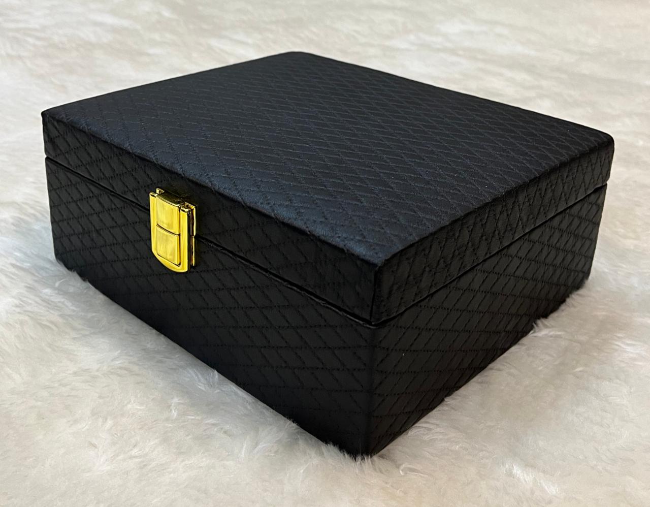 Black Luxury Series- 6 Grids Watch Storage Case