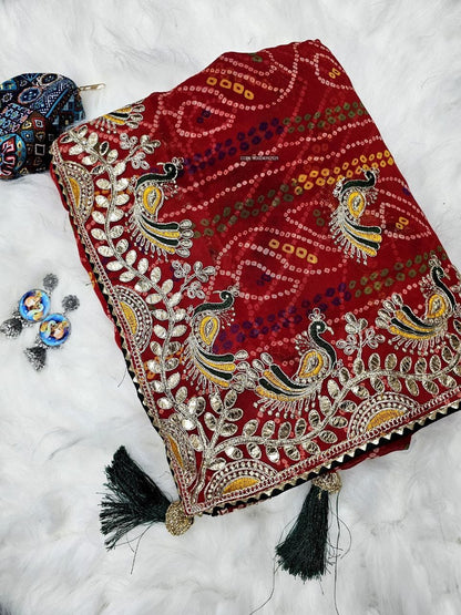 Today's New  Launching Superb Quality Most Trending Beautiful Chunri Piliya Sarees