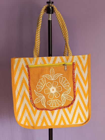 Eco Friendly Shoulder Jute Bag for Office, College, Small Travel bags, Shopping Bag, Grocery Bag, Gym Bag, Tote Bag. Handbags