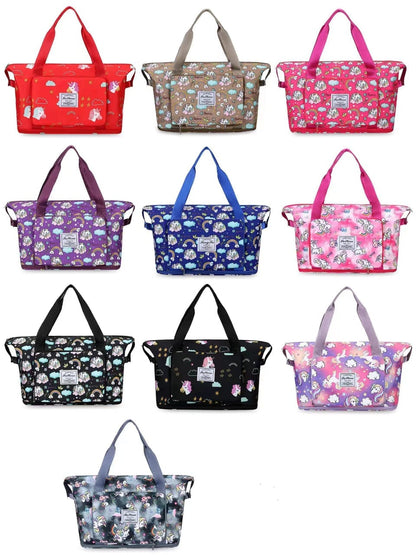 Large capacity printed folding travel bag