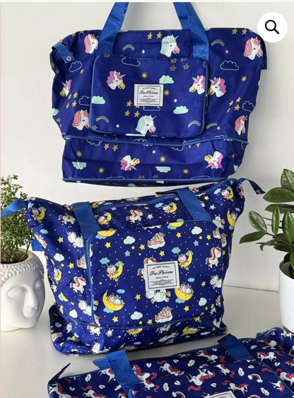 Large capacity printed folding travel bag