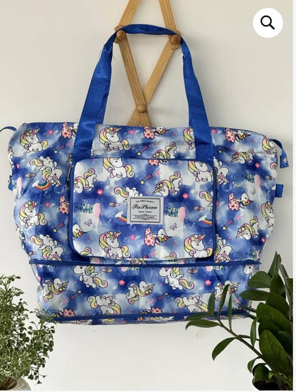 Large capacity printed folding travel bag