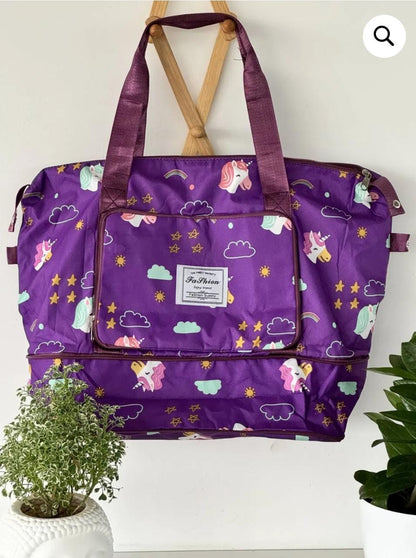 Large capacity printed folding travel bag