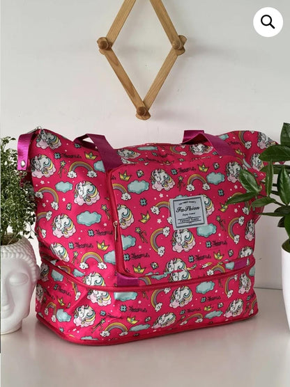 Large capacity printed folding travel bag