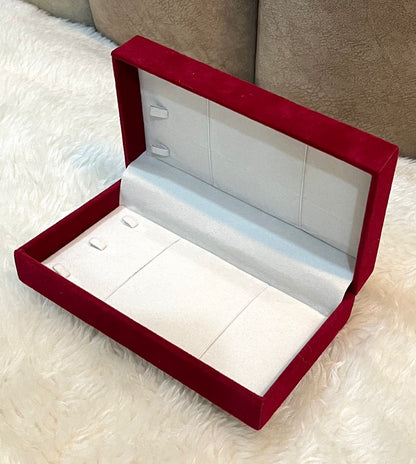 Velvet Pocket Jewelry Organizer Box – 6 Slots Case for Chains & Anklets ( 3 Pieces )