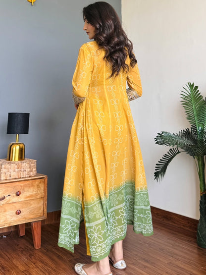 Anarkali Kurti Set with Mirror Lace Work | Faux Georgette | Code 1209