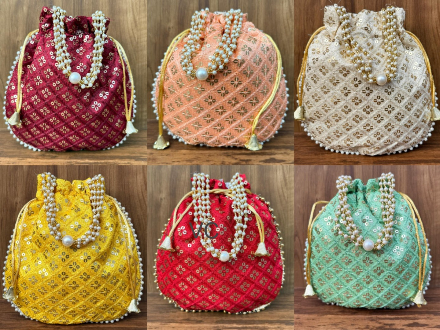 Designer Potli Bag – All Designs | 9x9 inches | Bulk Order & Return Gifting ( 12 Pieces )