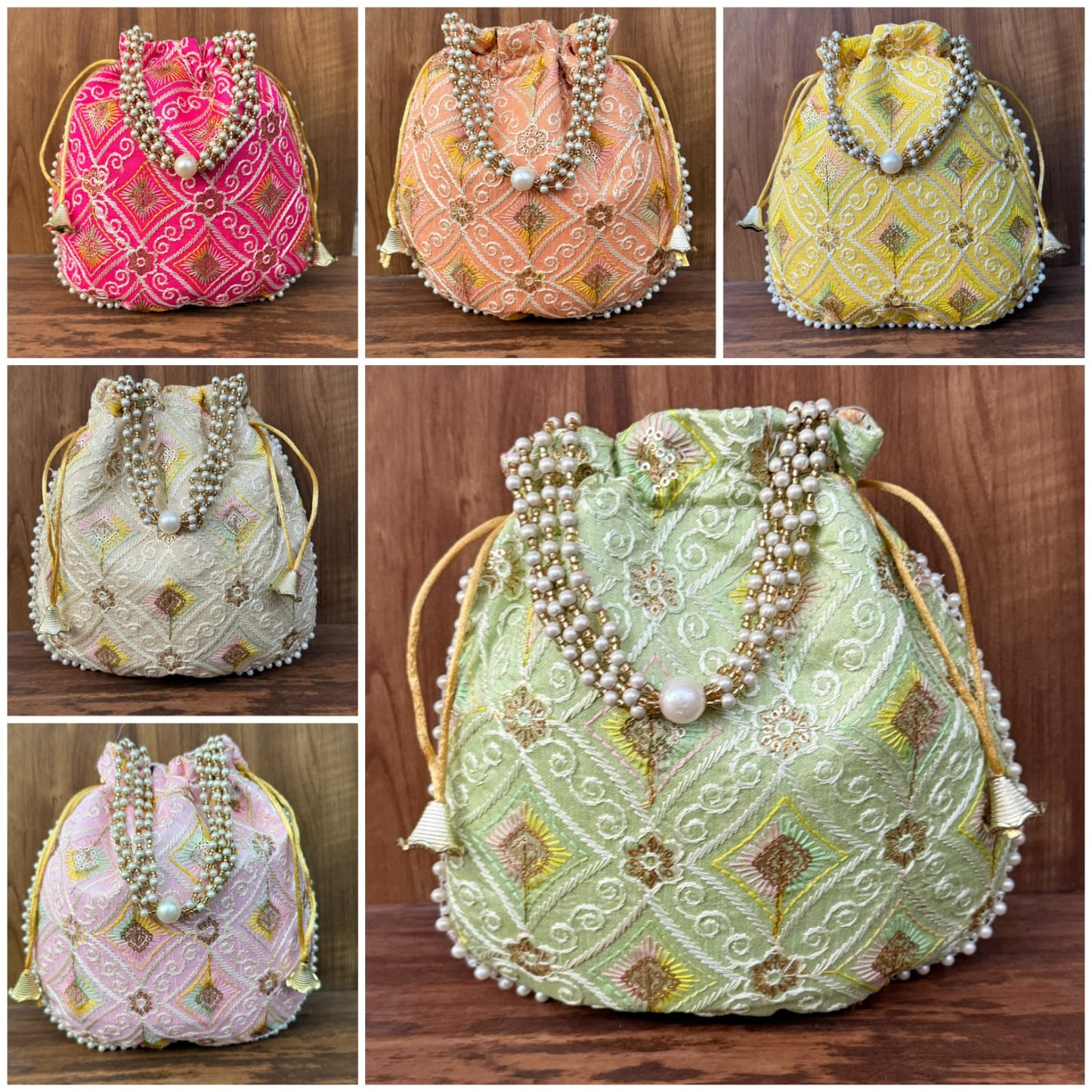 Designer Potli Bag – All Designs | 9x9 inches | Bulk Order & Return Gifting ( 12 Pieces )