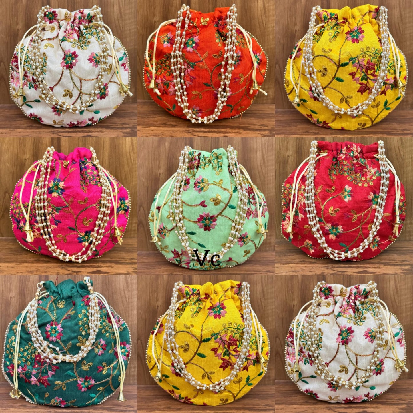Designer Potli Bag – All Designs | 9x9 inches | Bulk Order & Return Gifting ( 12 Pieces )