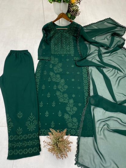 DESIGNER WEAR EXCLUSIVE GEORGETTE WITH EMBROIDERY SUIT WITH DUPATTA