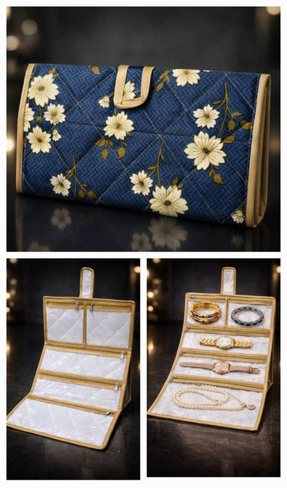 Premium 5-Pocket Jewellery & Accessories Travel Organizer – Compact & Elegant Design ( 3 Pieces )