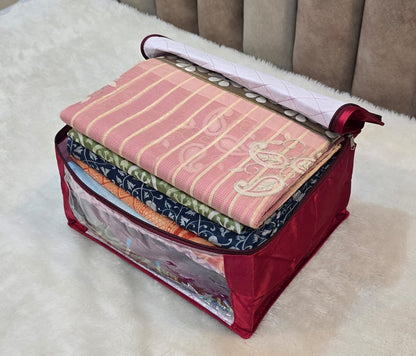 Satin Saree Cover – 9 Inch Height, Premium Storage Organizer (Set of 3) | Code: S015