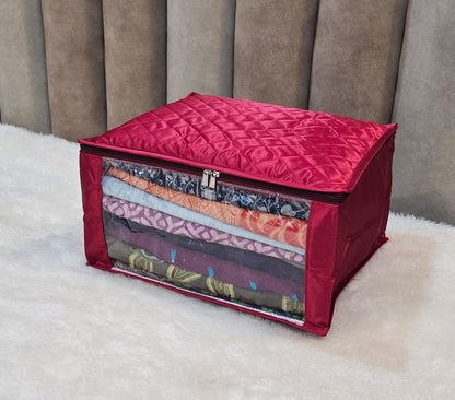 Satin Saree Cover – 9 Inch Height, Premium Storage Organizer (Set of 3) | Code: S015
