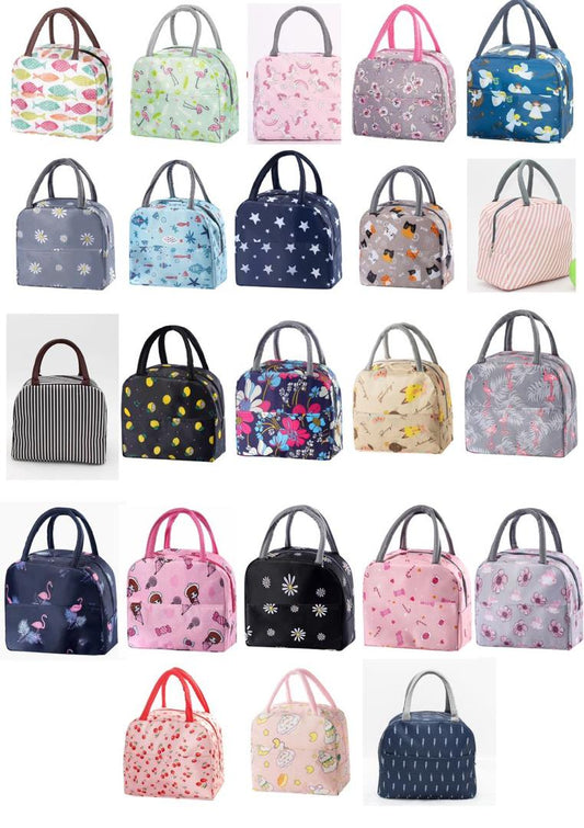 Printed Tiffin Bags/ Lunch Bag For Unisex (10 Pieces)