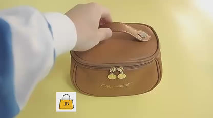 IMPORTED Waterproof PU Zipper Makeup Bag – Custom Logo Checkered Design