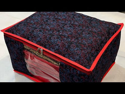 12 Flaps detachable Printed Saree Cover Black Beauty (Code: S030)
