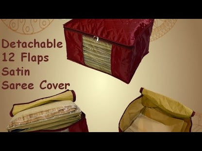 12 Flaps Detachable Satin Saree Cover (Code: S028) ( 1 Set )