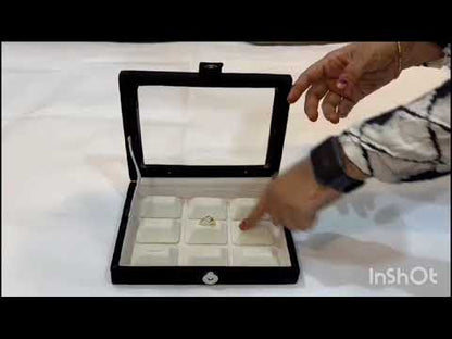 Ring Box – Clear Top – For 9 Pieces – Size 9×6 inch (Code : J034)