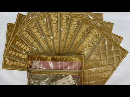 Saree & Blouse Cover with Pocket – Satin Fabric & Transparent PVC ( 5 Pieces )